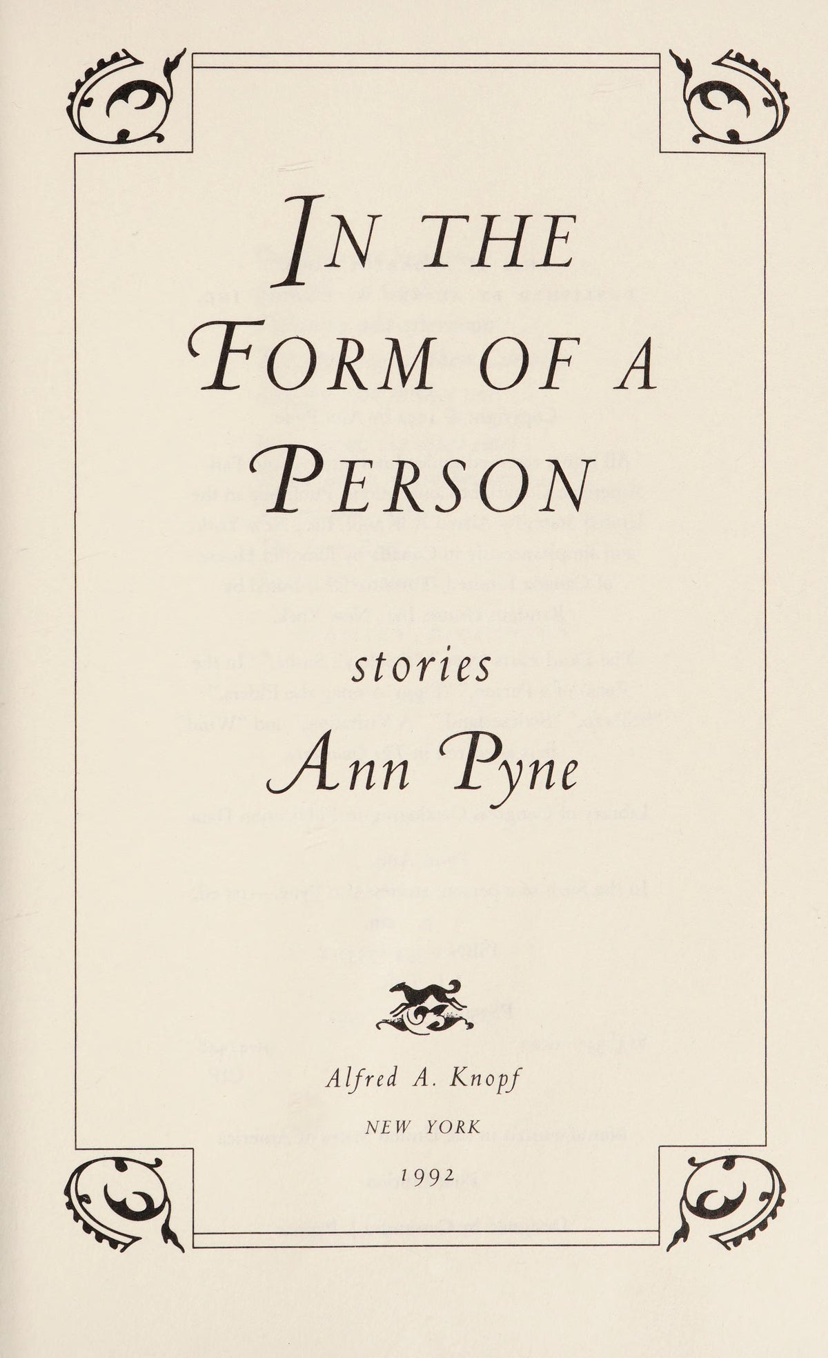 In the Form of a Person Stories