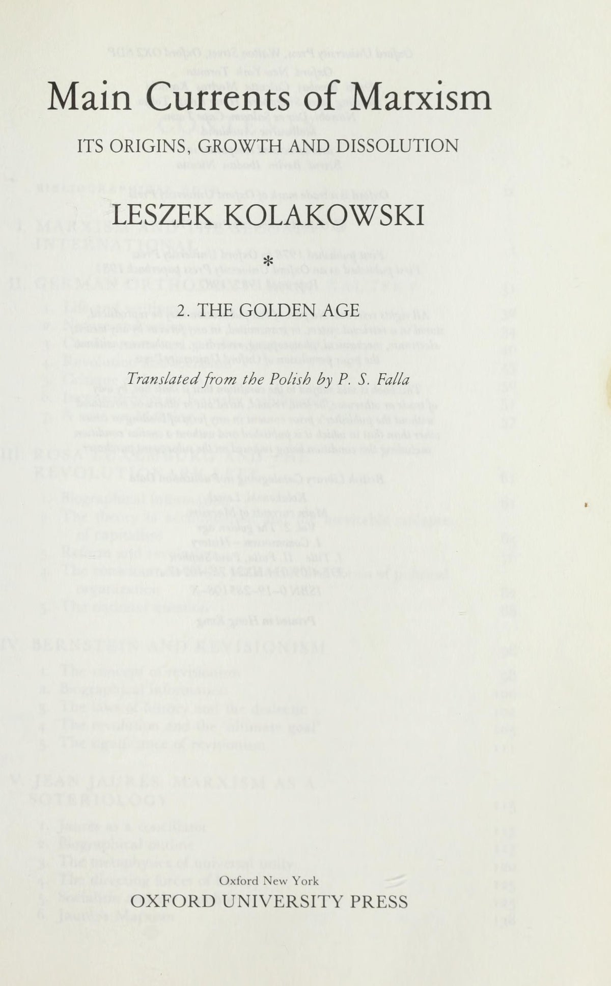 The Golden Age (Main Currents of Marxism, Vol. 2)