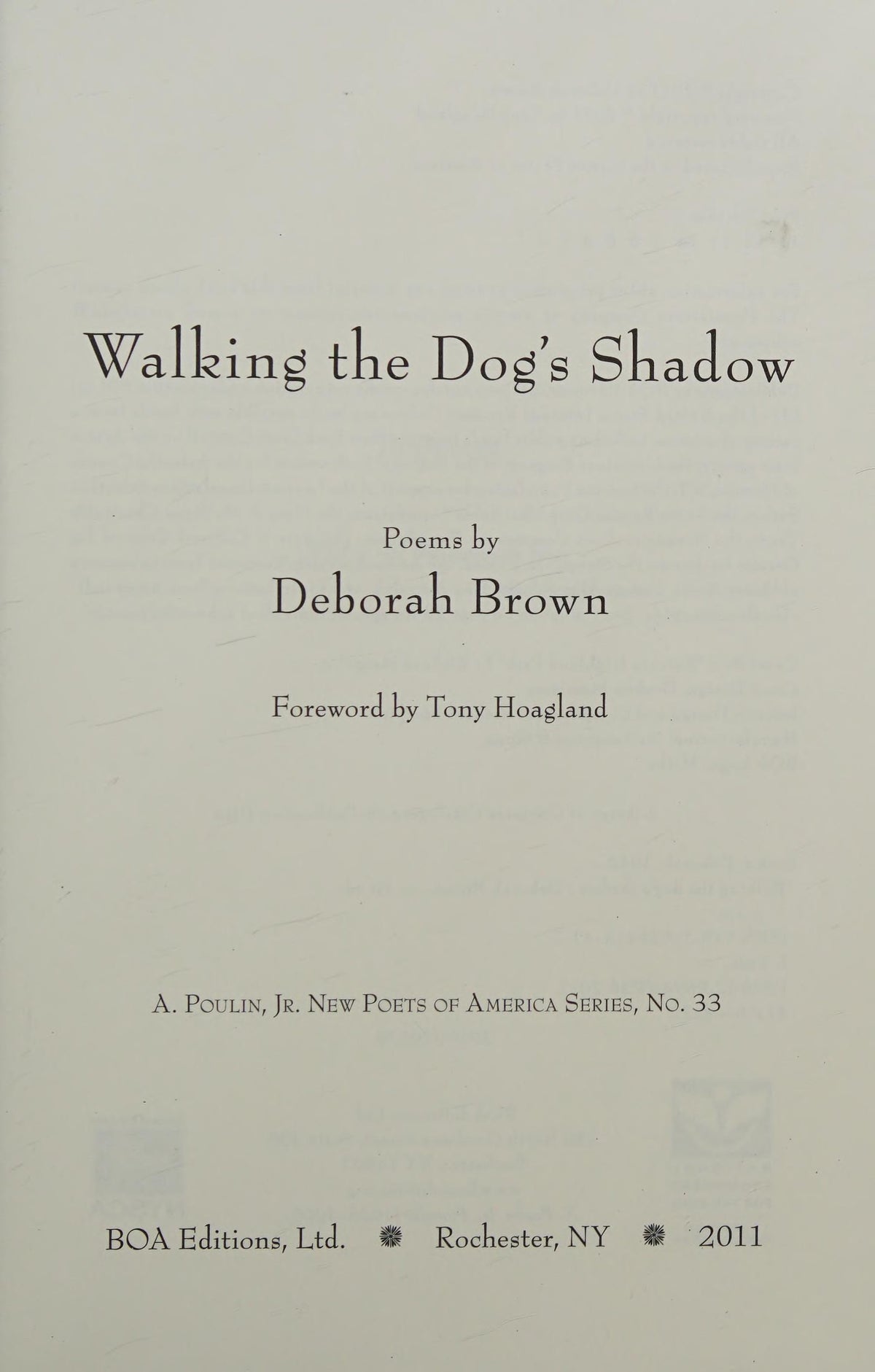 Walking the Dog's Shadow Poems