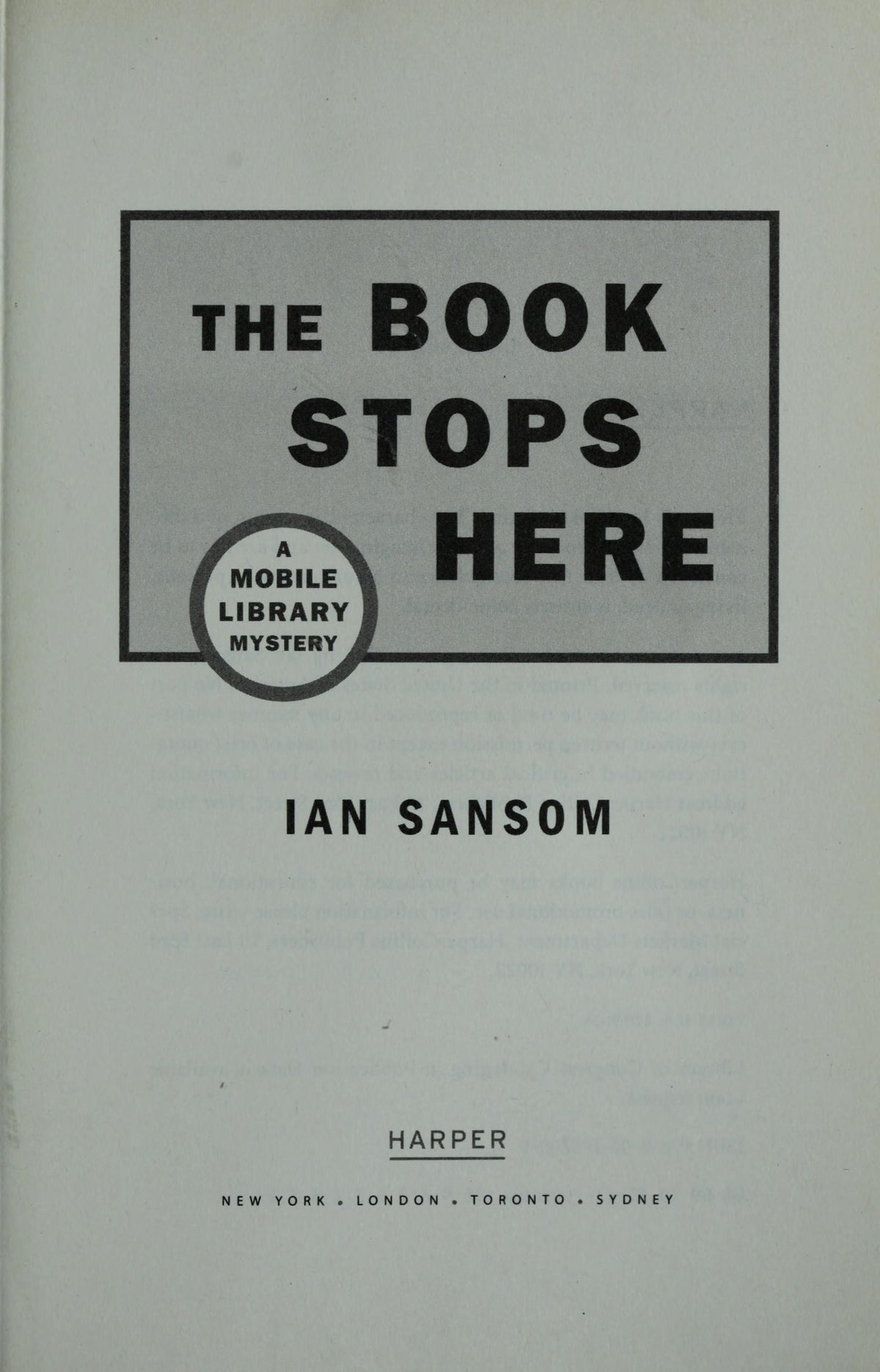 The Book Stops Here A Mobile Library Mystery